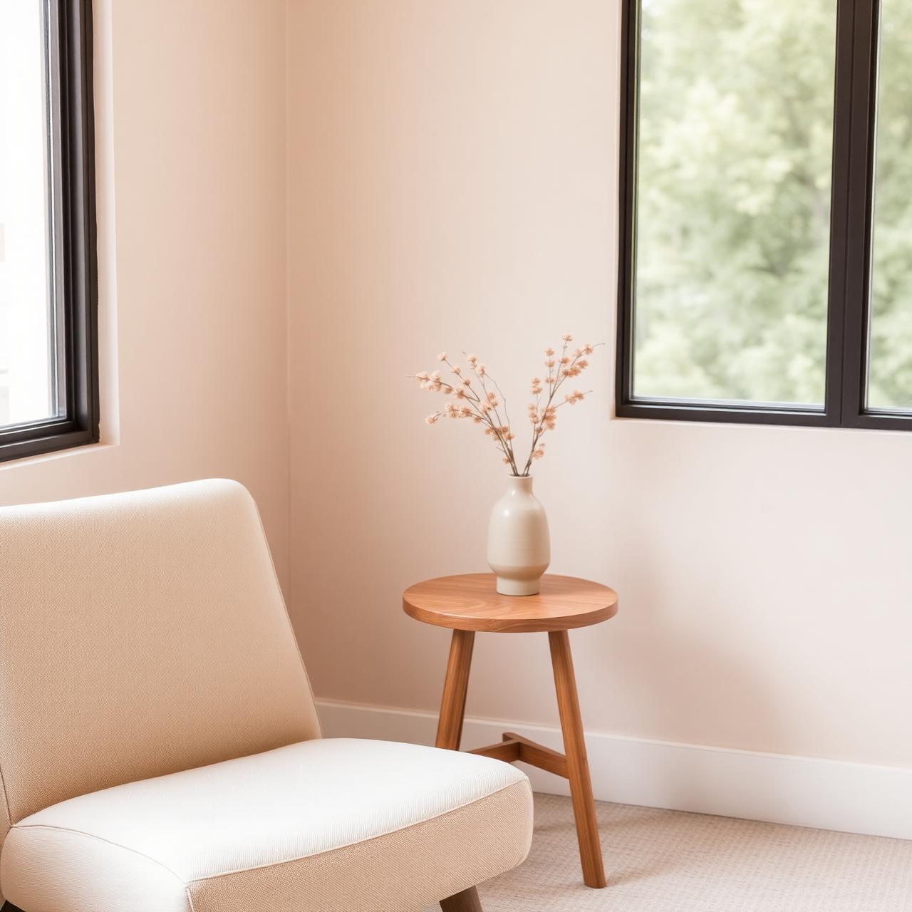 Ambiente acolhedor do consultório com poltrona e luz natural